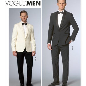 Men&#39;s Shawl Collar Tuxedo Jackets and Pants - Vogue V9097