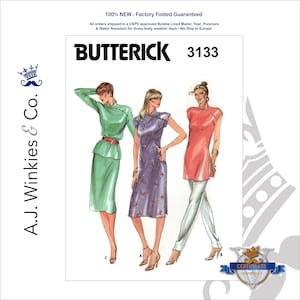 Butterick 3133 Misses&#39; Dress, Tunic, Top & Skirt w/ Traditional Chinese Shaped Standing Collar