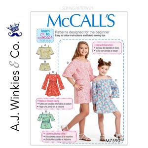Può includere: Modello di cucito McCall's per principianti per abiti e top con spalle scoperte. Il modello include più opzioni di design, con illustrazioni dei capi finiti. Il modello include istruzioni per sbiechi, cuciture interne e orli cuciti a macchina.
