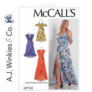 Misses' Close Fitting Wrap Dresses - McCall's M7745