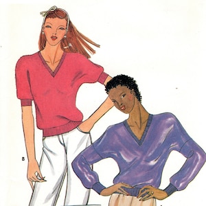 Butterick 3108 Misses Loose-Fitting Knit Tops w Sleeve Variations