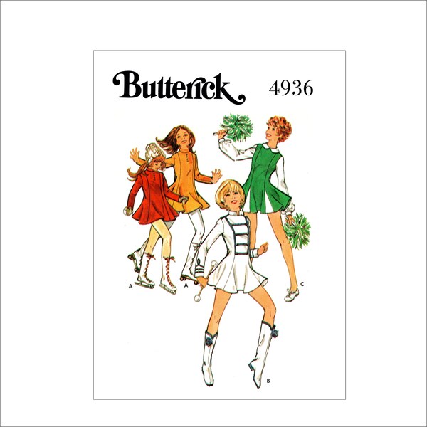 Butterick 4936 Classic CheerLeader or Majorette Costume Girls' & Young Junior/Teen