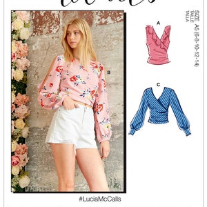 McCall's M8095 Misses' Wrap Front Tops