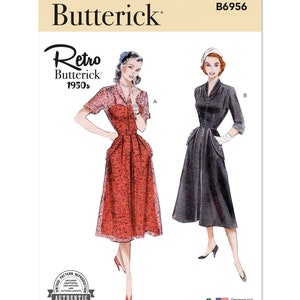 Misses&#39; 1950s Dress with Sleeve Variations - Butterick B6956