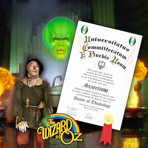 Scarecrow's Diploma Wizard of Oz 1939