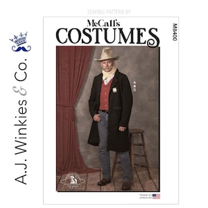 "Herren Western ""Yellowstone"" Kostüme Mantel, Weste und Halstuch - McCall's M8400."