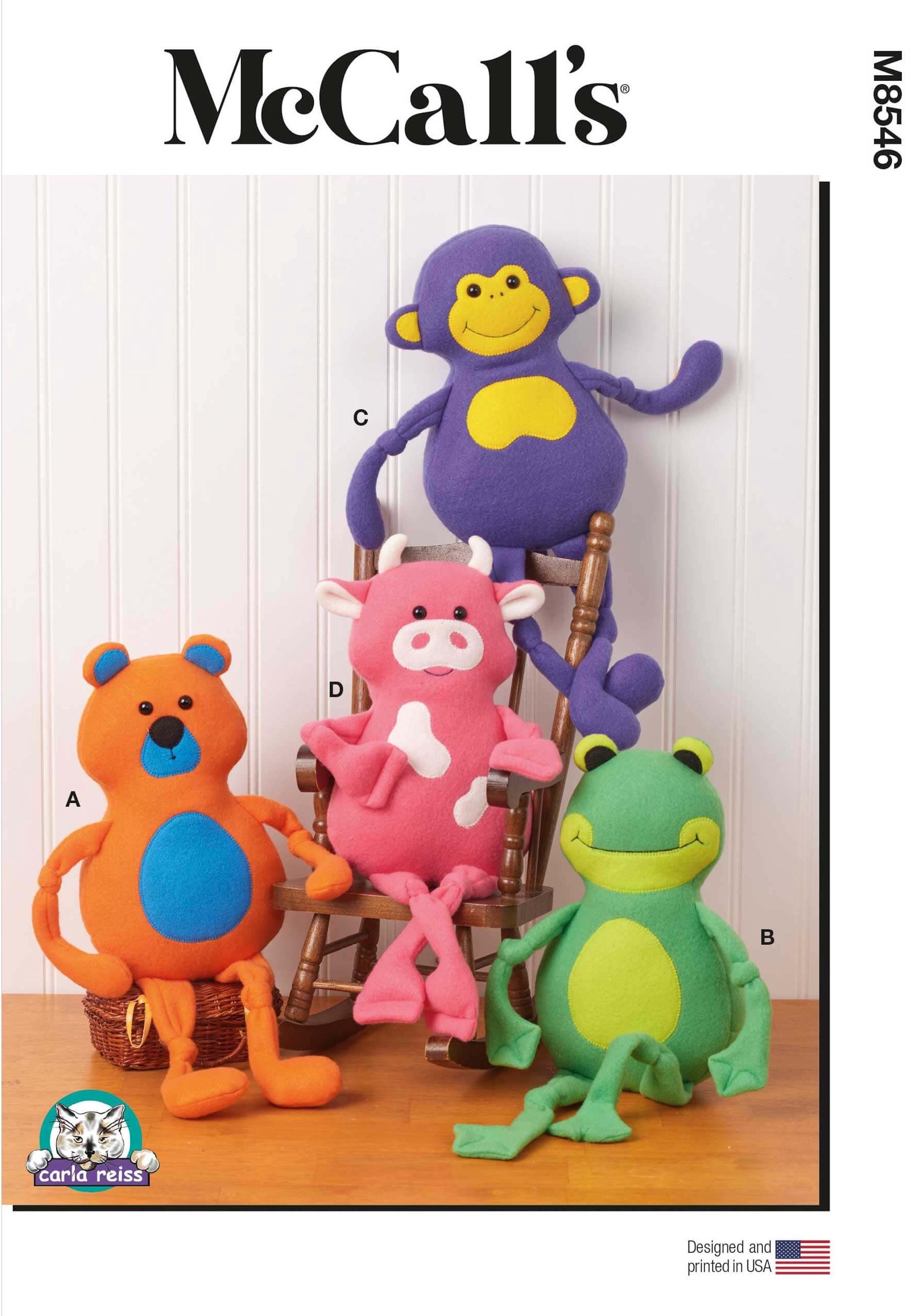 Plush Animals by Carla Reiss - McCall’s M8546