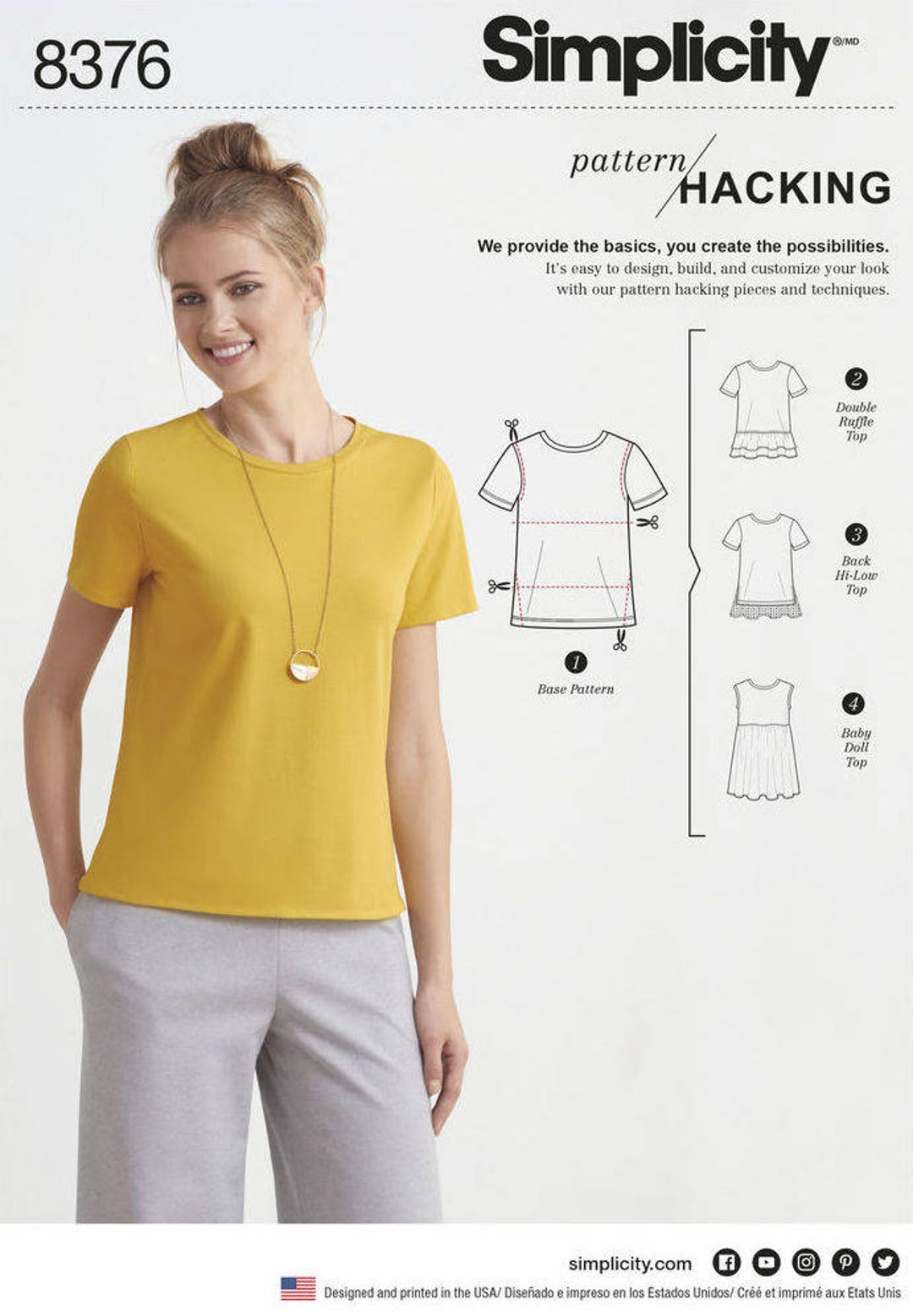 Simplicity 8376 Misses' Knit Top With Multiple Pieces for - Etsy