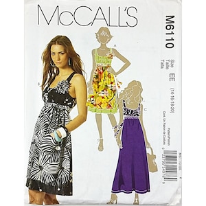 McCall&#39;s M6110 Sleeveless Dresses 3 Styles, 2 Lengths, Low Neckline Size EE
