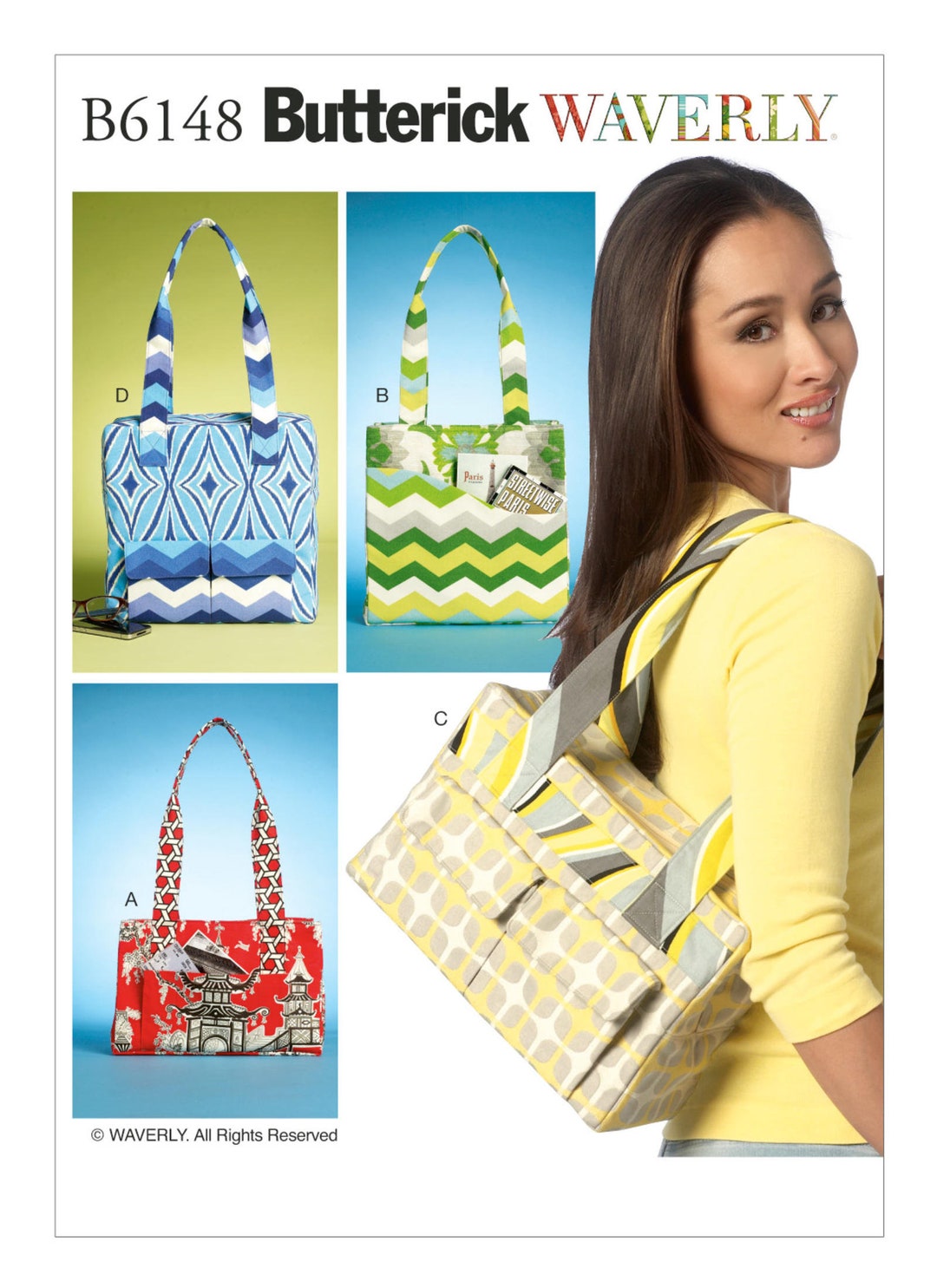 Butterick B6148 Tote Bags in Four Styles - Etsy