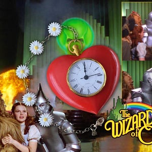 Wizard of Oz Tin Man&#39;s Deluxe Testimonial Heart ART-Prop with a real working clock