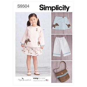 Children&#39;s Jacket, Skirt, Cropped Pants and Purse - Simplicity S9504