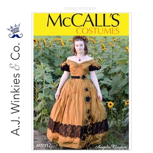 Misses Victorian Civil War 1860-70's Gathered Dress with Petticoat - McCall's M8017