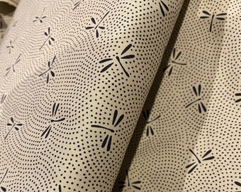 Dragonflys on coffee - Yano - fabric by the 1/4mtr