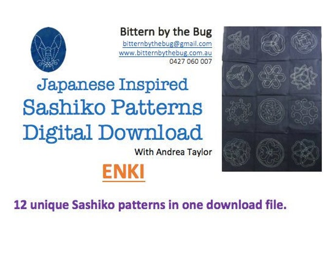Sashiko - 12 unique Japanese styled patterns - available for download - Enki