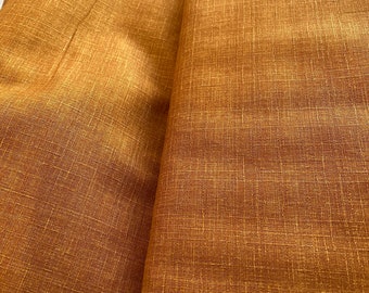 Sevenberry 100% Burnt Orange textured cotton, Shantung style 110cm wide.