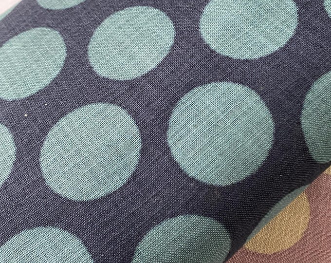 Dots, Teal dots on Navy background - Japanese Cotton - fabric by the 1/4mtr
