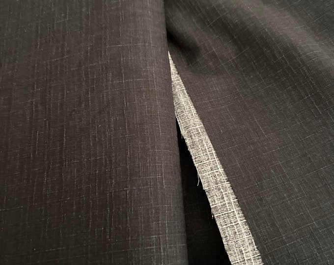 Sevenberry 100% black textured cotton,Shantung style 115cm wide.