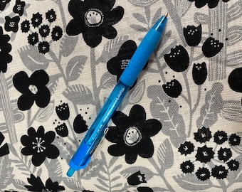 Black flower garden Meadow Sevenberry Japanese Cotton . Fabric sold in 1/4mtr increments.