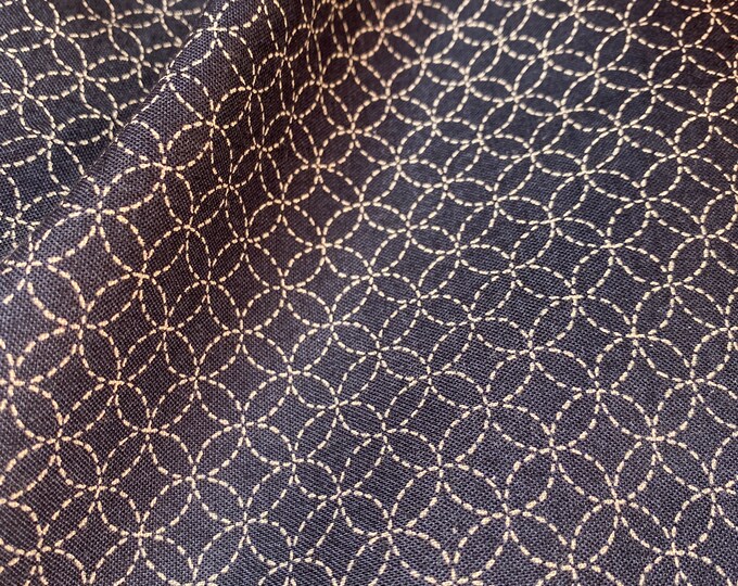 Linked 7 treasures (shippo) on Navy background, by Sevenberry Japan
