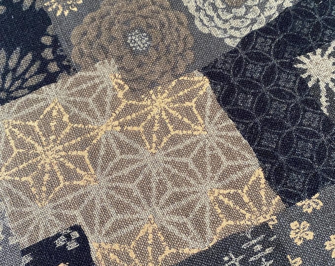 Patches - Black - Japanese Cotton - fabric by the 1/4mtr
