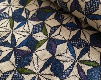 Creative Asanoha on a dark cream background background - Japanese Cotton - fabric by the 1/4mtr