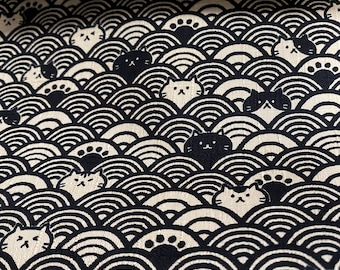 Cats and waves, black