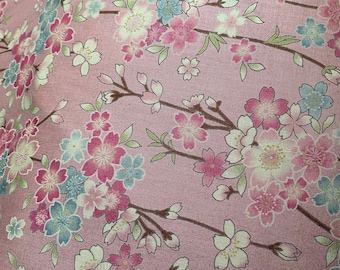 Cherry Blossoms on pink background fabric by the 1/4mtr
