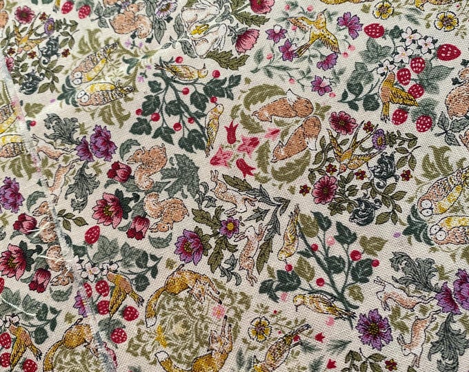 MORISU - Friends of the forest - Geometric Cream - Japanese Cotton - fabric by the 1/4mtr