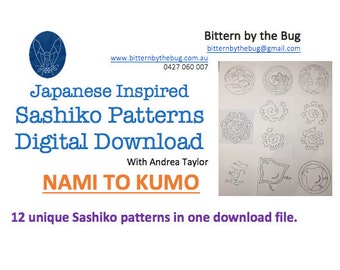 Sashiko - 12 unique Japanese styled patterns - available for download - NamiToKumo
