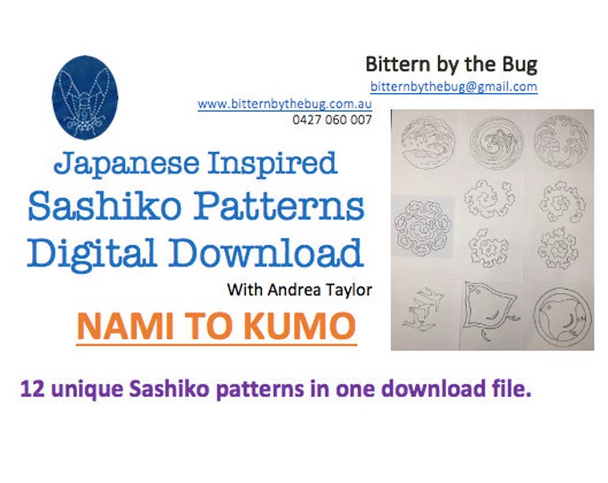 Sashiko - 12 unique Japanese styled patterns - available for download - NamiToKumo