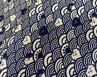 Cats and waves, navy