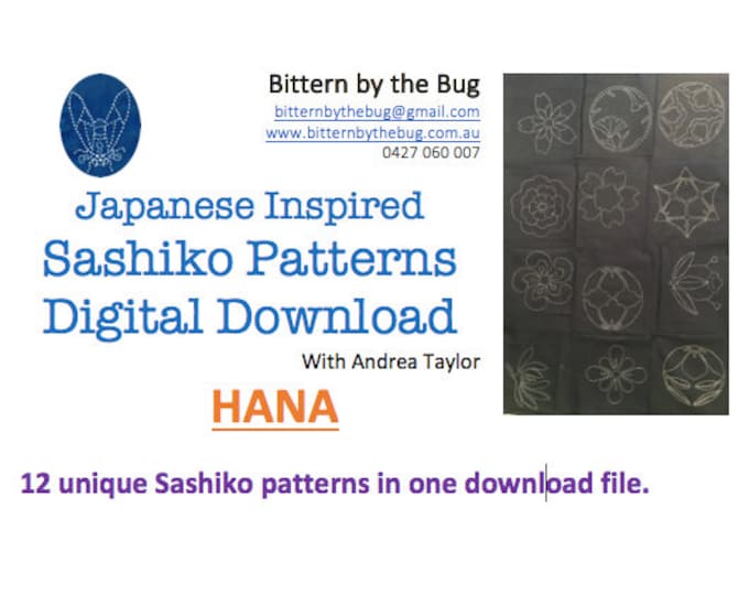 Sashiko - 12 unique Japanese styled patterns - available for download - Hana