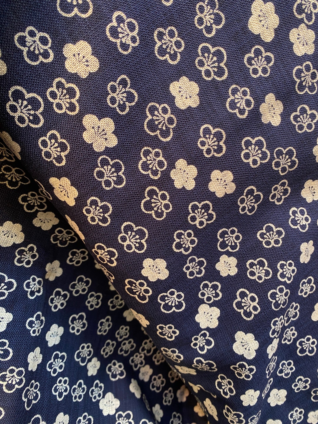 Plum Blossom / Ume on Dark Navy - Fabric by the 1/4mtr - Etsy Australia