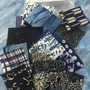 Scraps of authentic Japanese fabric for Boro inspired stitching