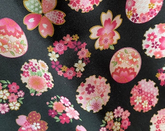 FUKUOKA - Cherry Blossom SnowFlakes - Fabric 2 of 4 - Japanese Cotton - fabric by the 1/4mtr