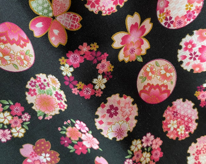 FUKUOKA - Cherry Blossom SnowFlakes - Fabric 2 of 4 - Japanese Cotton - fabric by the 1/4mtr