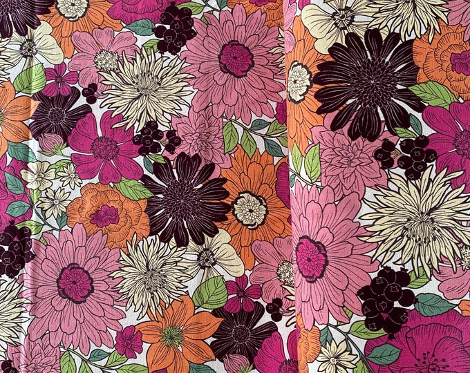 Flower Fantasy - Japanese Linen/Cotton fabric