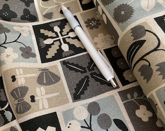 Modern Patches, Neutral colors Japanese Linen/Cotton - fabric by the 1/4mtr