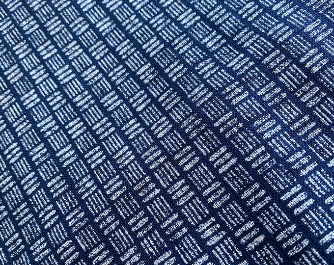 Lined Squares on navy - fabric by the 1/4mtr