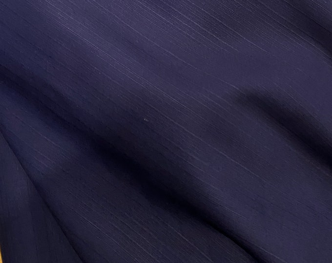 Navy - Textured Shantung - Japanese Cotton - fabric by the 1/4mtr