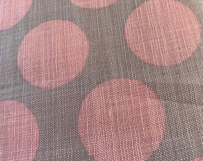 Dots, Pink dots on Grey background - Japanese Cotton - fabric by the 1/4mtr