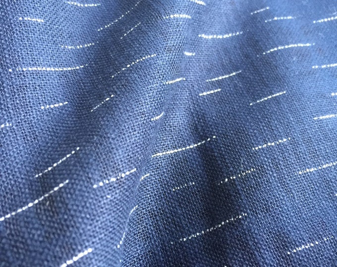Short Lines on Navy - fabric by the 1/4mtr