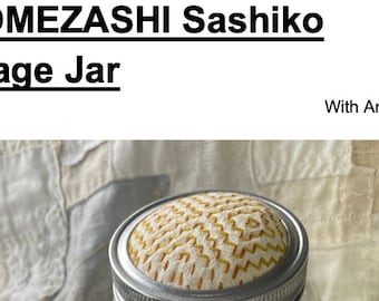Hitomezashi Storage Jar pin cushion  kit - Includes Jar