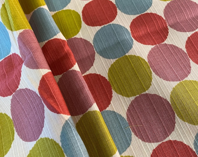 Dots in rows, Modern colours on Ecru background - Japanese Cotton - fabric by the 1/4mtr