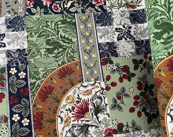 Art Nouveau Symphony - Woodland animals on sheeting weight fabric, Green Patchwork