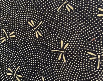 Dragonflys on navy - Yano - fabric by the 1/4mtr