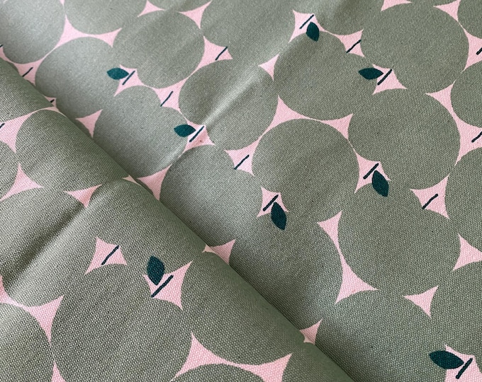 Apples, Granny Smith Green  - Oxford Cloth - Japanese Cotton - fabric by the 1/4mtr