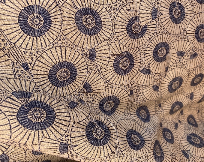 Parasols cream- Sevenberry Japanese Cotton . Fabric sold in 1/4mtr increments.