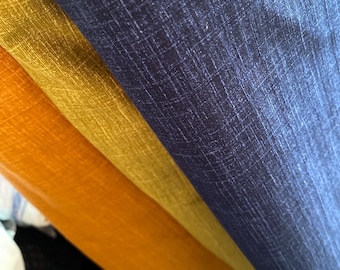 Sevenberry 100% dusty blue textured cotton, Shantung style 110cm wide.